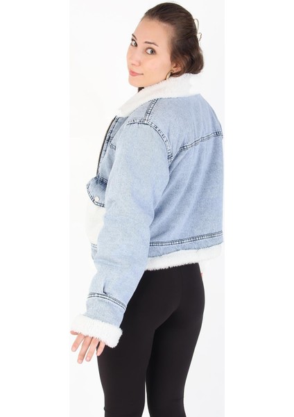 4800 Cebi Peluşlu Kot Mont modelleri