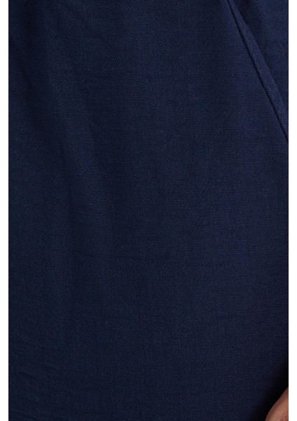 Erkek Standart Fit Normal Kesim Beli Bağcıklı Geniş Paça Lacivert Pantolon indirimleri