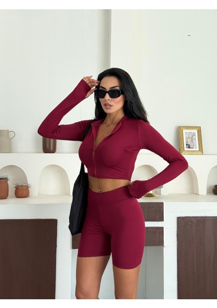 Slim Fit Yüksek Bel Toparlayıcı Crop Kadın 2’li Tayt Takım fırsatları