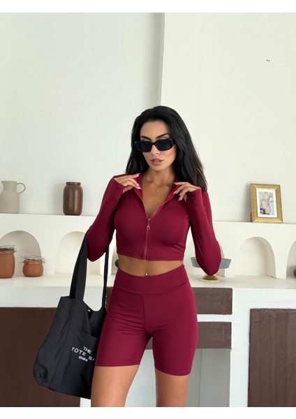 Slim Fit Yüksek Bel Toparlayıcı Crop Kadın 2’li Tayt Takım indirimleri
