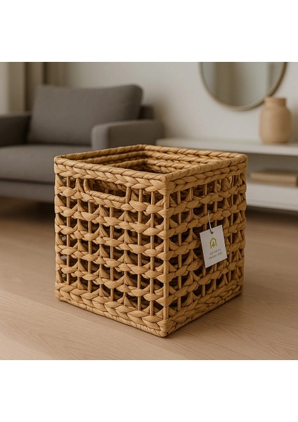 Dekoratif Kulplu Kare Hasır Sepet Sele 3lü fiyatları