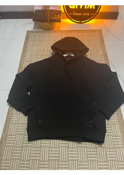 Unisex Relax Fit Rahat Kesim Pamuklu Içi Polarlı Çift Cepli Fermuarlı Beyaz Kapüşonlu Sweatshirt indirimleri