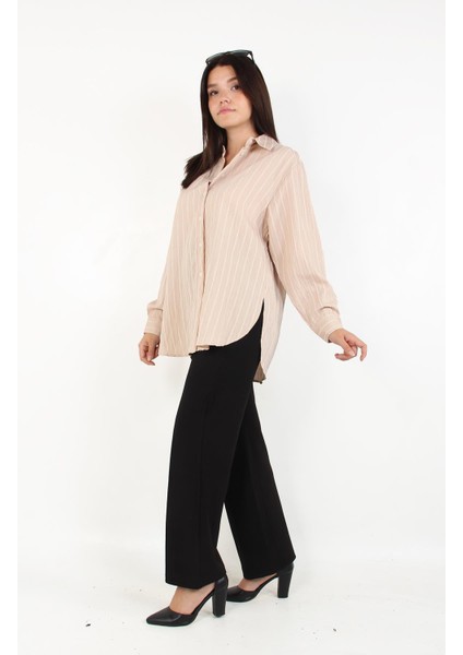 5586 Çift Çizgili Ince Cepsiz Salaş Gömlek fiyatları