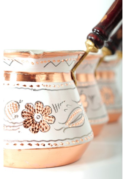 Erzincan Işlemeli Tombik Bakır Cezve Seti modelleri