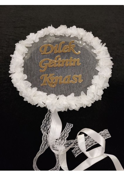 Isme Özel Lazer Güllü Pleksi Süslü Deri Tef Kına Gecesi Gelin Tefi 30 cm Vurmalı Çalgı Müzik Aleti Beyaz