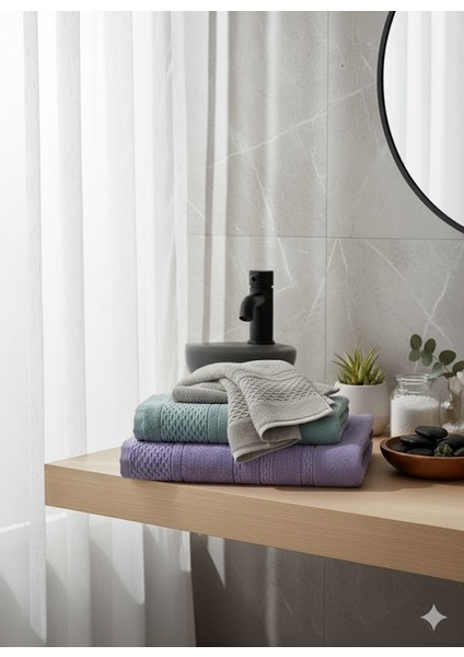 Novalya Bal Peteği Desenli El ve Yüz Havlusu 50X90 cm - Mor, Gri, Su Yeşili fiyatları