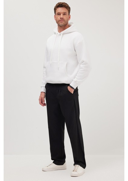 Erkek Regular Fit Klasik Kesim Normal Bel Geniş Paça Siyah Pantolon indirimleri