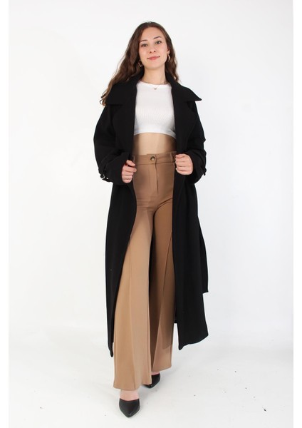 8102 Rüzgarlıklı Uzun Kaşe Kaban