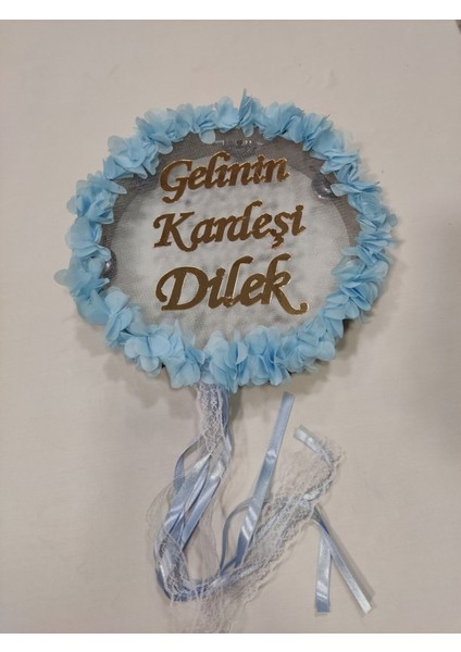 Gelinin Kardeşine Özel Lazer Güllü Kına Tefi Kına Malzemeleri Zilli Def Çalgılı Turkuaz