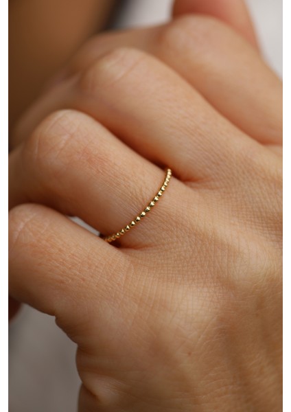 14 Ayar Altın Mini Daireler Dizisi Yüzük