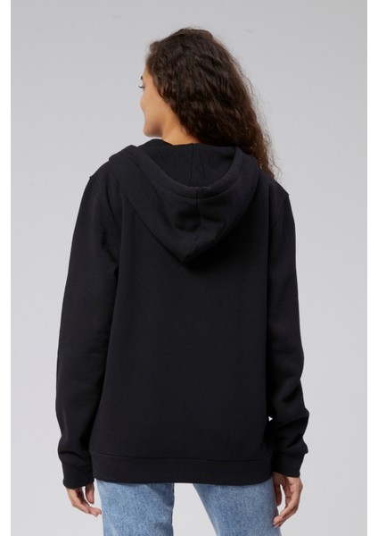 Mooncover Kadın Fermuarlı Kapşonlu Kanguru Cepli Sweatshirt fırsatları