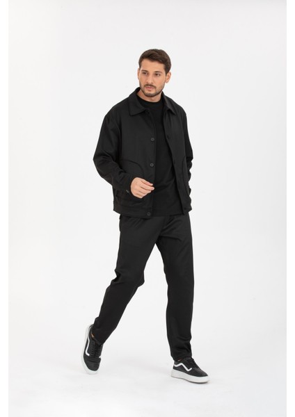 Poliviskon Likralı Kumaş Oversize Ceket Mont ve Pantolon Takımı (2 Parça) modelleri