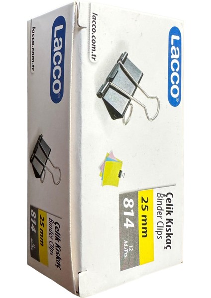 814 25 Mm. Metal Çelik Siyah Kağıt Kıskacı Ataş Evrak Mandalı - 12 Adetlik Paket modelleri