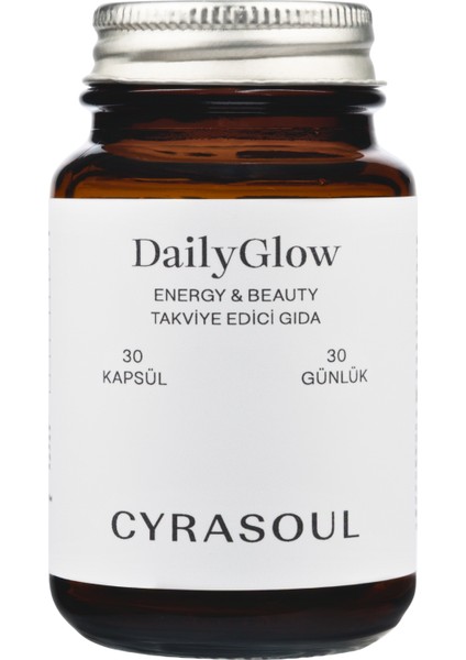 DailyGlow MSM, Panax Ginseng, Vitamin B3, Çinko, Manganez ve Selenyum İçeren Takviye Edici Gıda (Energy&Beauty)