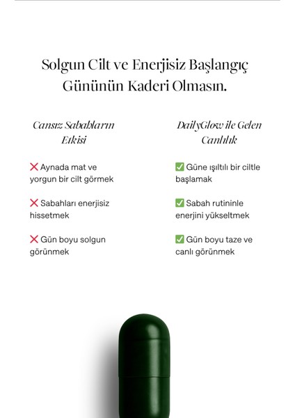 DailyGlow MSM, Panax Ginseng, Vitamin B3, Çinko, Manganez ve Selenyum İçeren Takviye Edici Gıda (Energy&Beauty) fırsatları