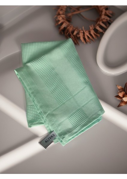Aliva's Premium Mikrofiber Sihirli Temizlik Bezi- Kurulama ve Cam Bezi 40X60 cm Mint Yeşil