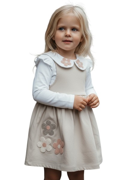 Çiçek Nakışlı Kız Çocuk Elbise indirimleri