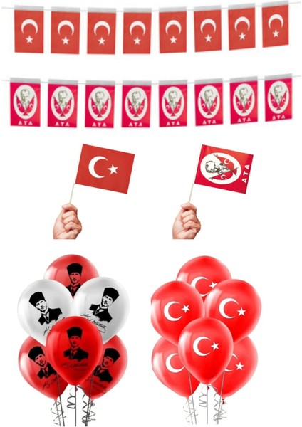 Orta Ipli Bayrak Ay Yıldız - Orta Ipli Bayrak Ata - 5 Çıtalı Büyük Bayrak Ay Yıldız - 5 Çıtalı Büyük Bayrak Ata - 5 Ay Yıldızlı Balon - 5 Ata Balon