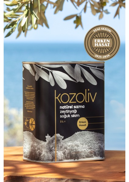 2025-26 Yeni Sezon Erken Hasat Soğuk Sıkım Zeytinyağı 2 LT