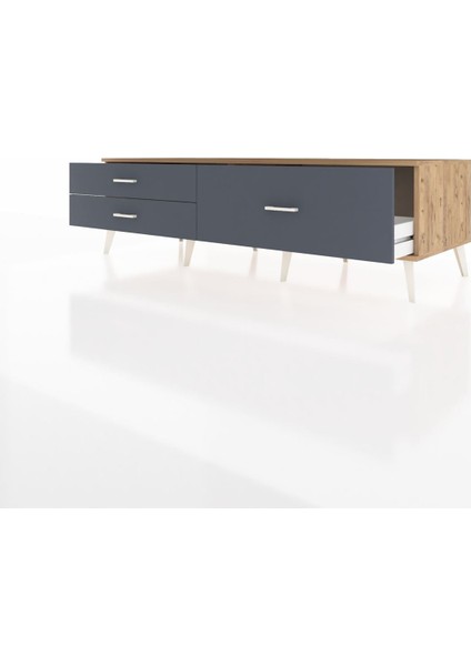 Kronos Tv Ünitesi 3 Çekmeceli 176X59X51 Çam-Çam/antrasit modelleri