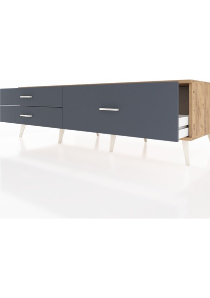 Kronos Tv Ünitesi 3 Çekmeceli 176X59X51 Çam-Çam/antrasit fırsatları