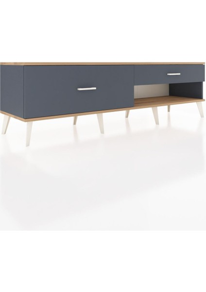 Hyperion Tv Ünitesi 2 Çekmeceli 176X44X51 Antrasit-Çam/antrasit fiyatları