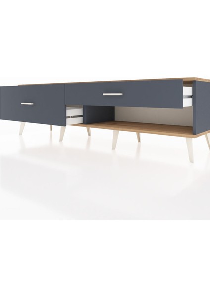 Hyperion Tv Ünitesi 2 Çekmeceli 176X44X51 Antrasit-Çam/antrasit fırsatları