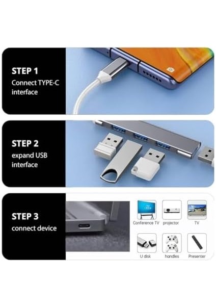 USB Çoğaltıcı Dönüştürücü Port Type C USB 3.0 Hub For Mac Book Pro Air Otg USB 3.0 Adapter Type-C Çevirici USB Hub - (Kaliteli ve Hızlı) (4 In 1 Otg) modelleri
