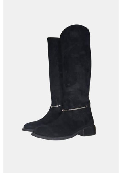 Siyah Süet Hakiki Deri Casual Çizme PC-55048