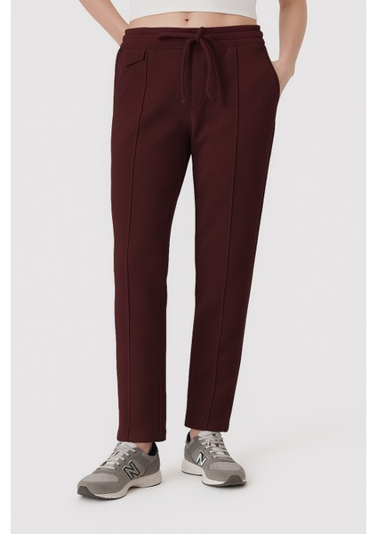 Organik Pamuklu Bordo Kadın Sweatpant