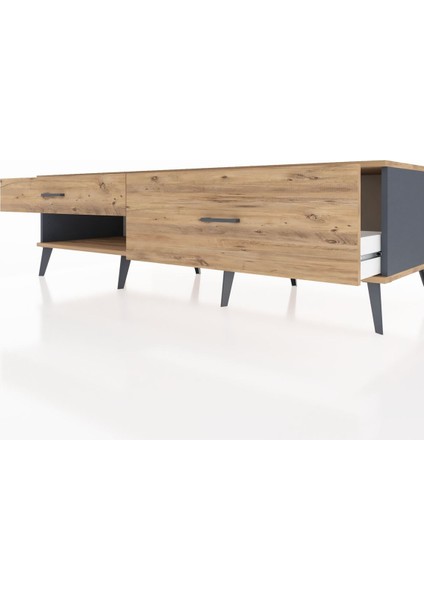 Kronos Tv Ünitesi 2 Çekmeceli 176X59X51 Antrasit-Çam/çam fırsatları