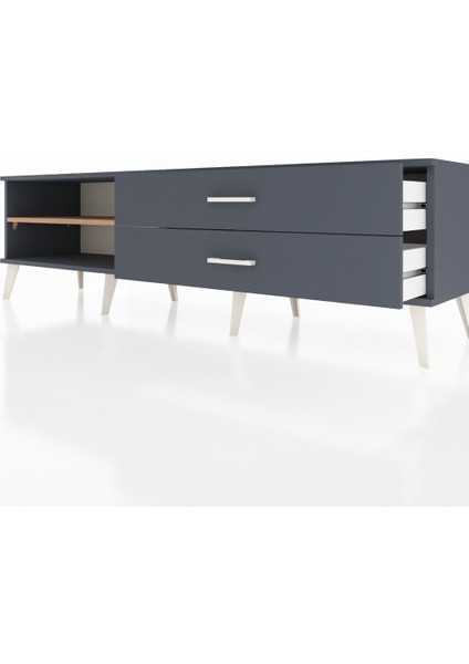 Hyperion Tv Ünitesi Tek Raflı 2 Çekmeceli 176X44X51 Antrasit-Çam/antrasit fırsatları