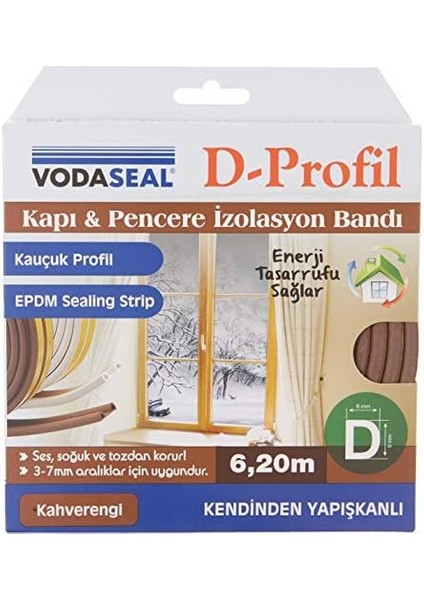 53.01.050 Kapı Pencere Izolasyon Bandı, Kendinden Yapışkanlı, Kahve modelleri