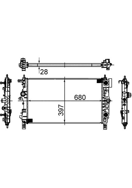 RADYATÖR OTOMATİK ASTRA J-ZAFIRA TOURER C-CRUZE 1.4-1.6 AL/PL/BRZ 680X397X28 39074657 13311079 1300306