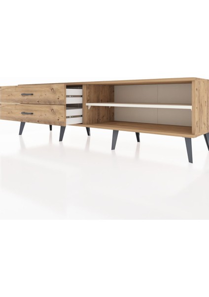 Hyperion Tv Ünitesi Tek Raflı 2 Çekmeceli 176X44X51 Çam-Aytaşı/çam fırsatları