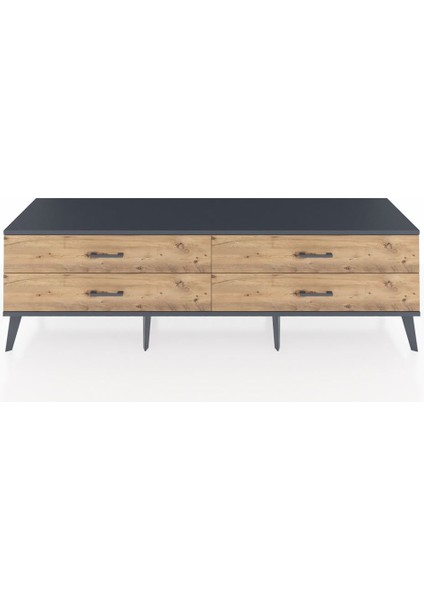 Hyperion Tv Ünitesi 4 Çekmeceli 176X44X51 Çam-Antrasit/çam