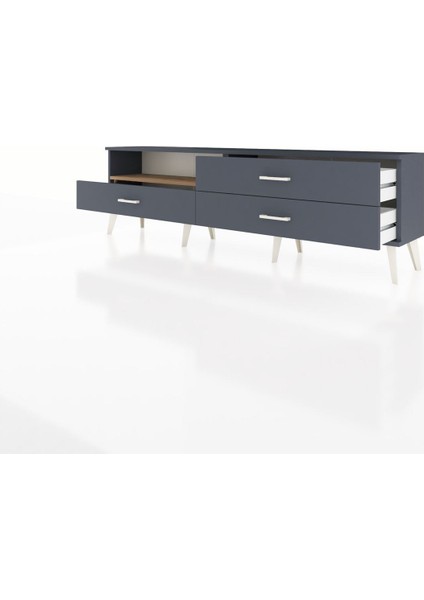 Arges Tv Ünitesi Tek Raflı 3 Çekmeceli 176X30X51 Antrasit-Çam/antrasit modelleri