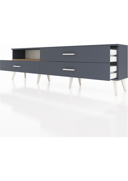 Arges Tv Ünitesi Tek Raflı 3 Çekmeceli 176X30X51 Antrasit-Çam/antrasit fırsatları