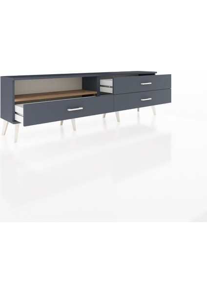 Arges Tv Ünitesi Tek Raflı 3 Çekmeceli 176X30X51 Antrasit-Çam/antrasit indirimleri