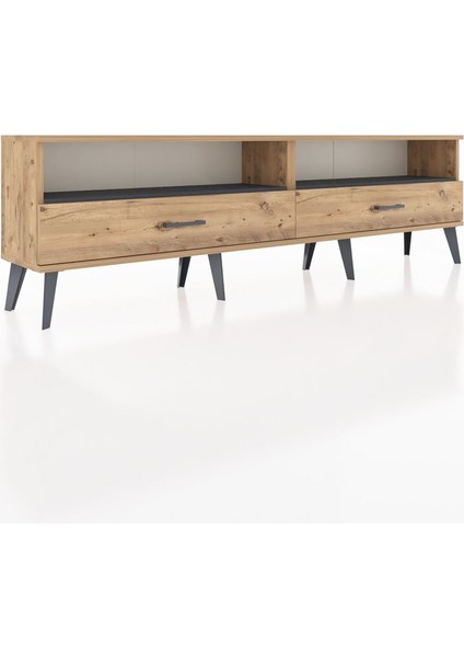 Arges Tv Ünitesi 2 Raflı 2 Çekmeceli 176X30X51 Çam-Antrasit/çam fiyatları