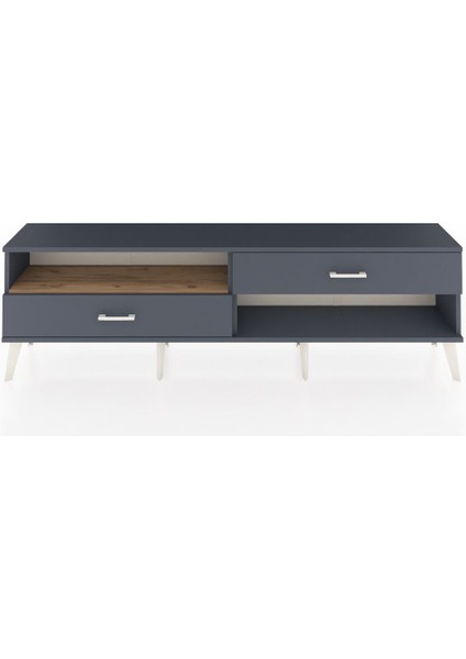 Arges Tv Ünitesi Tek Raflı 2 Çekmeceli 176X30X51 Antrasit-Çam/antrasit