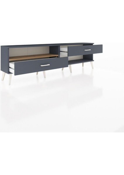 Arges Tv Ünitesi Tek Raflı 2 Çekmeceli 176X30X51 Antrasit-Çam/antrasit indirimleri