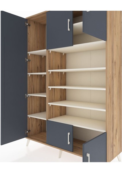 Hyperion Dolap 10 Raflı 5 Kapaklı 132X44X195 Çam-Antrasit/aytaşı fırsatları