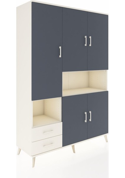 Hyperion Dolap 10 Raflı 2 Çekmeceli 5 Kapaklı 132X44X195 Aytaşı-Antrasit/aytaşı fiyatları