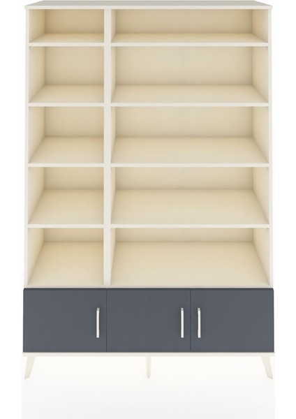 Hyperion Dolap 10 Raflı 3 Kapaklı 132X44X195 Aytaşı-Antrasit/aytaşı