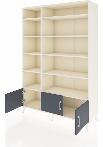 Hyperion Dolap 10 Raflı 3 Kapaklı 132X44X195 Aytaşı-Antrasit/aytaşı modelleri