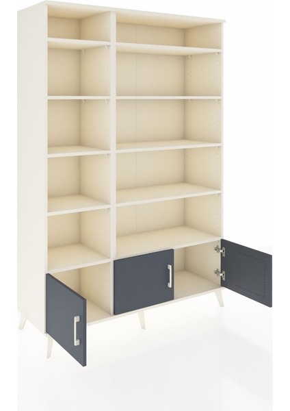 Hyperion Dolap 10 Raflı 3 Kapaklı 132X44X195 Aytaşı-Antrasit/aytaşı indirimleri