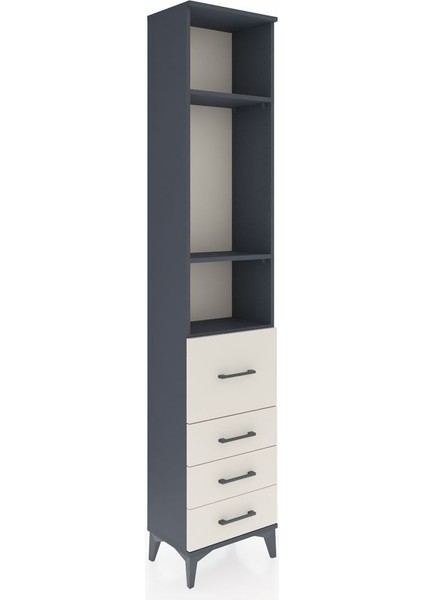 Arges Dolap 3 Raflı 4 Çekmeceli 44X30X221 Antrasit-Aytaşı fiyatları