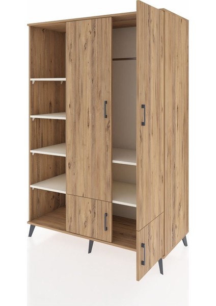 Kronos Dolap 6 Raflı 4 Kapaklı Tek Askılı 132X59X195 Çam-Çam/aytaşı modelleri