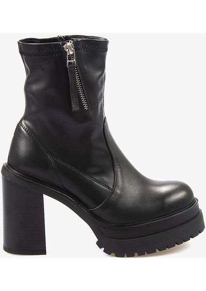 Hakiki Deri Kadın Topuklu Bot 7009